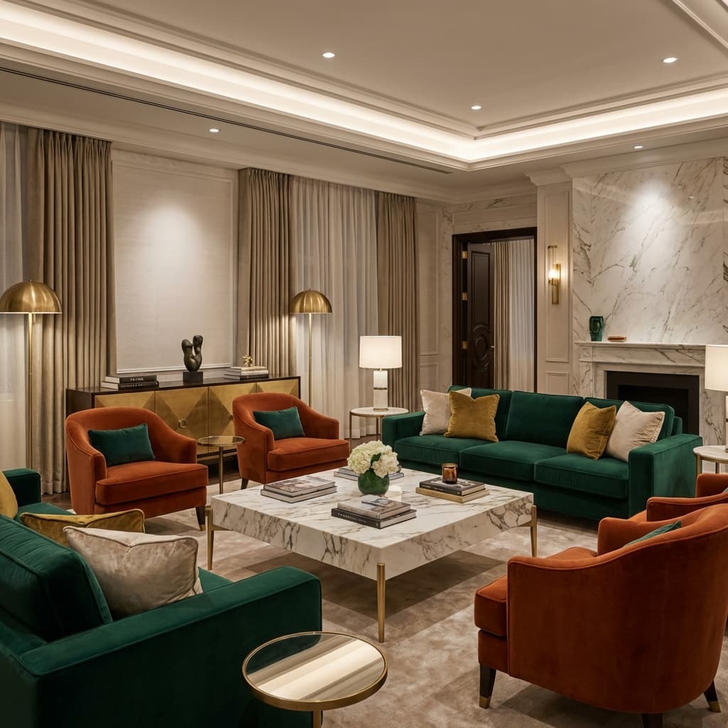 Luxury hotel style redesign from Homemy.