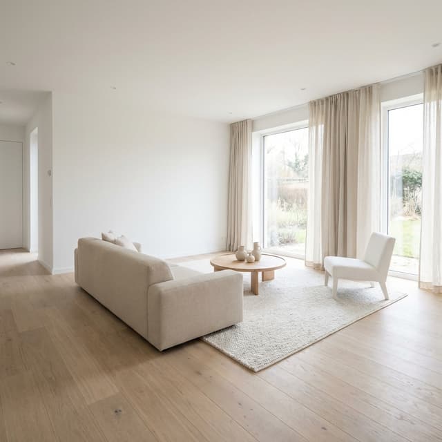 Modern minimal room redesign from Homemy.